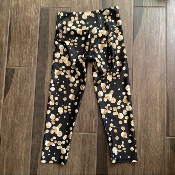 Goldsheep Gold Champgane Bubbles Crop Leggings Sz S - Picture 3 of 6